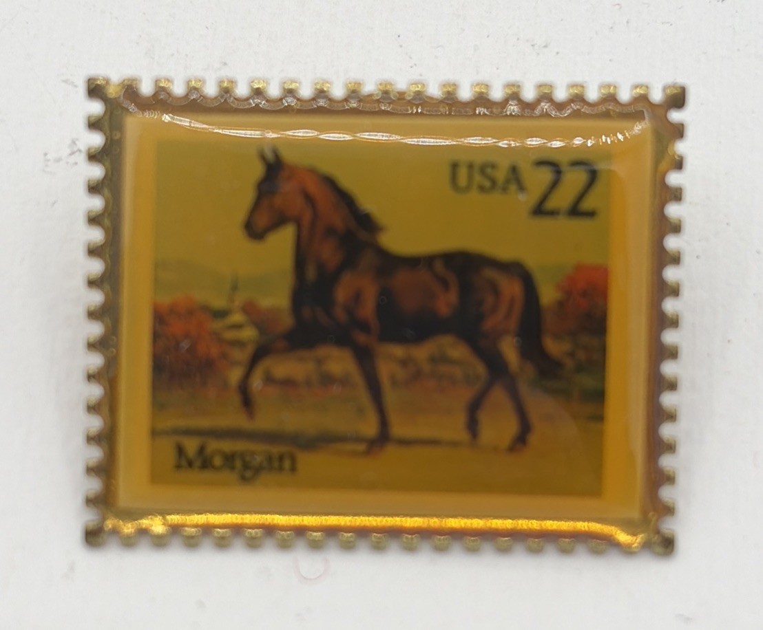 Lot of 10 Vintage USPS Metal Postage Stamp Pins : Horses, Kentucky, Derby, Etc