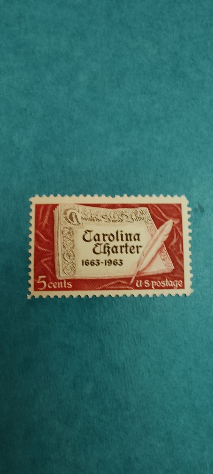 CAROLINA CHARTER- Collectible Unused 1963 Stamps. New Unhinged. Never Used