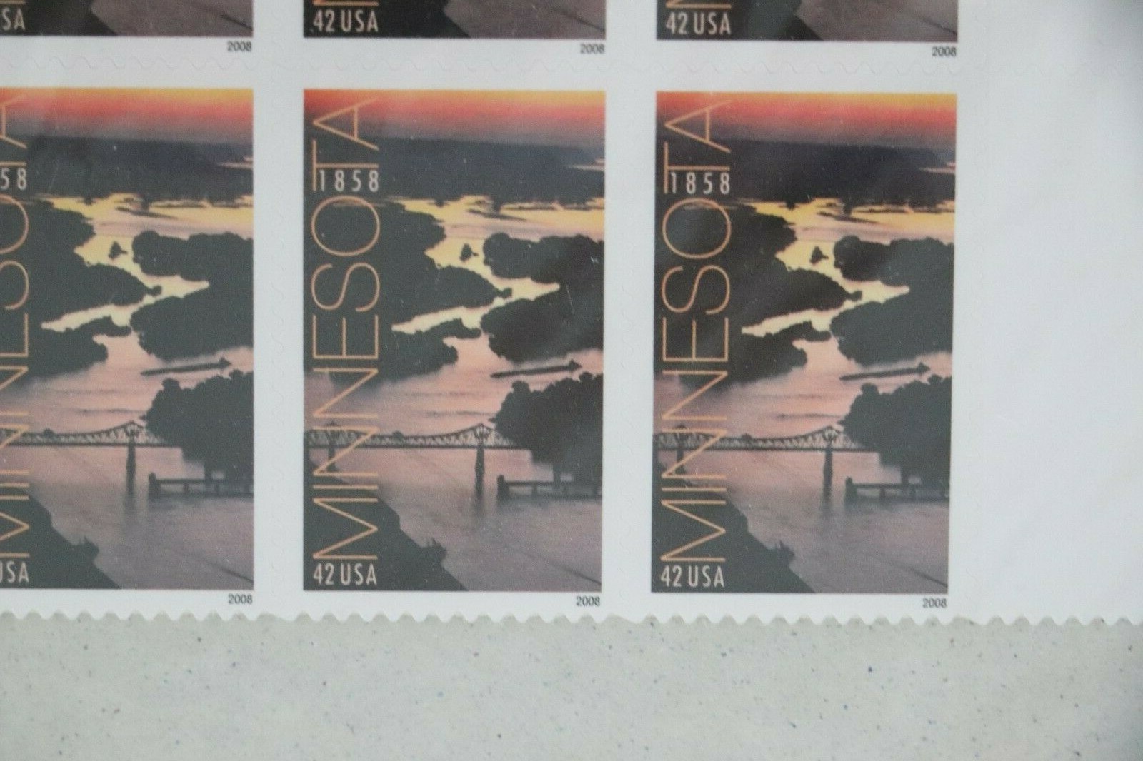 US Postage stamps sheet of Minnesota Statehood stamps 10 42 cent stamps
