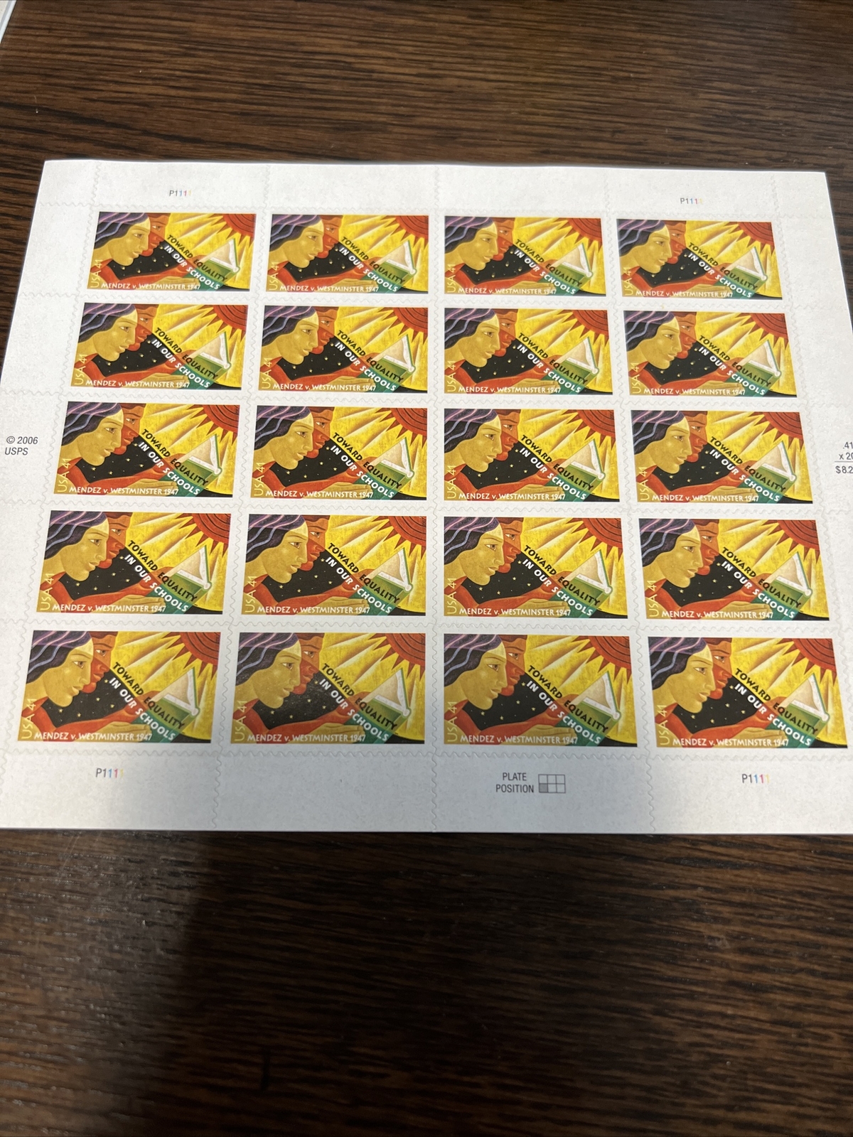 SCOTT#4201-MENDEZ V. WESTMINSTER SHEET OF (20) 41 CENT STAMPS MNH-2007