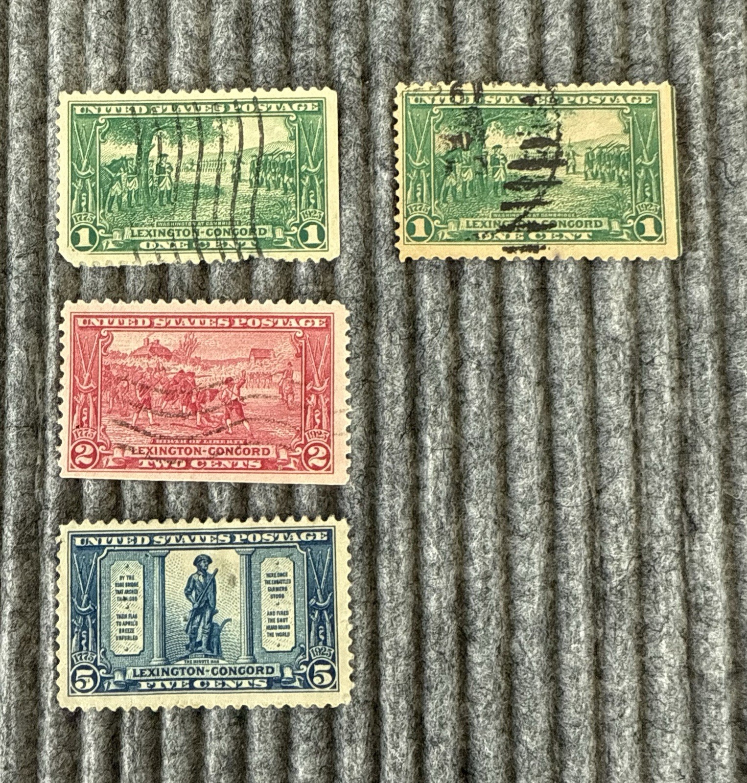 US Scott Stamps #617 – 619 Lexington and Concord Set of 3 with Bonus #617 Used