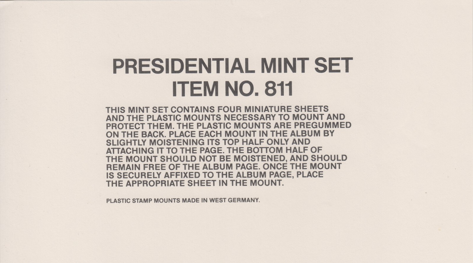 Presidents of the United States Ameripex 86 Presidential Mint Set Postage Stamps