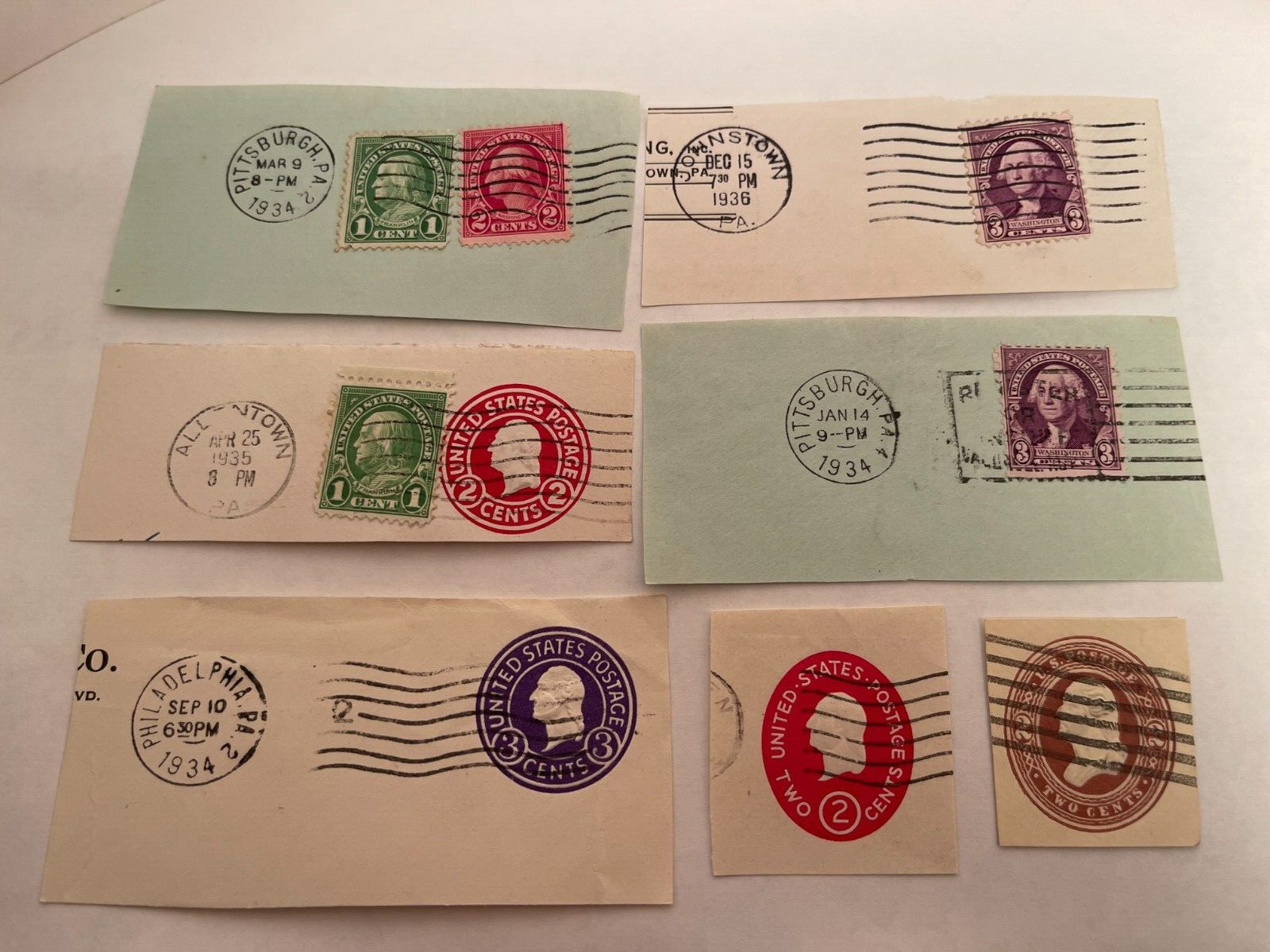 A group of US stamps George Washington Canceled