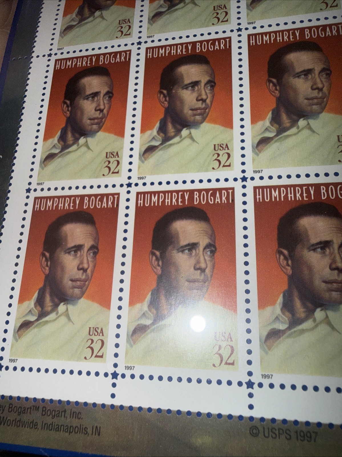 Legends Of Hollywood – Humphrey Bogart Stamps Full Sheet of 20 US Sealed 4424P