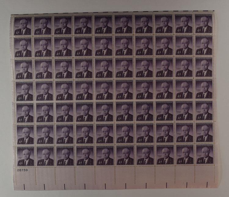 US SCOTT 1161 PANE OF 70 ROBERT A TAFT STAMPS 4 CENT FACE MNH