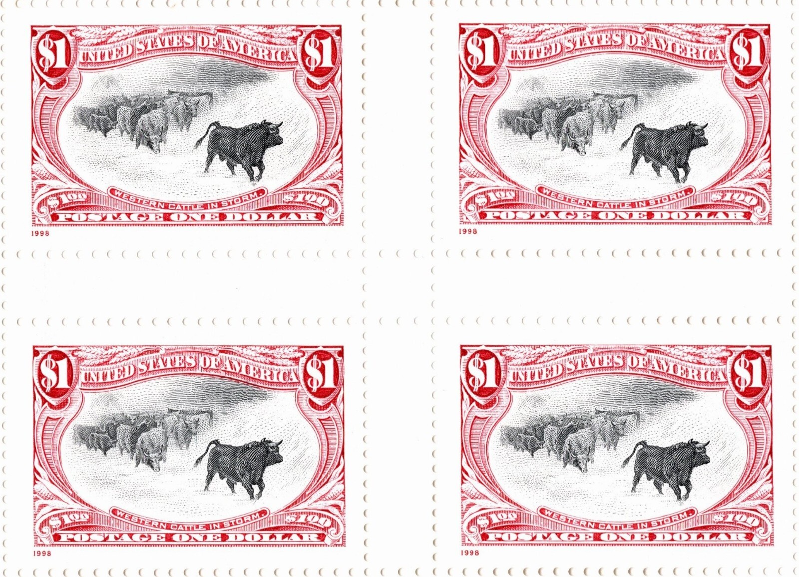 USA 1998 RE-ISSUE 1898 TRANS-MISSISSIPPI STAMP 9 STAMPS $1.00 SCOTT 3210 MNH