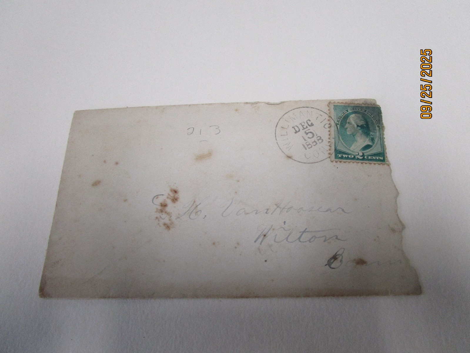 WASHINGTON 2 CENT STAMP POSTCARD POSTMARKED 1888 DEC 15 STAMP EPHEMERA