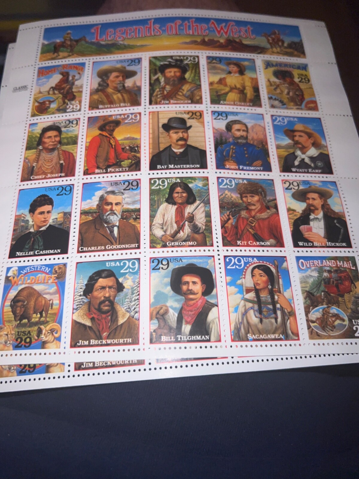 See Photos. US 2869 Legends of the West, Stamp Sheet, Mint NH