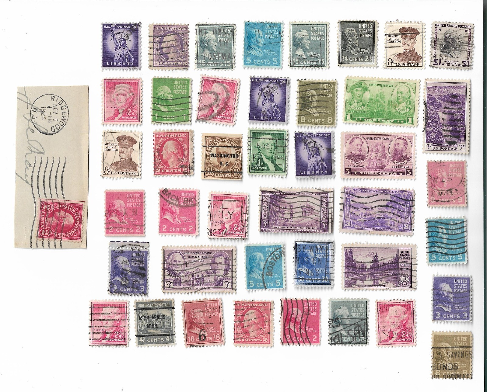 USA older issues postage stamps x 42, off paper, used