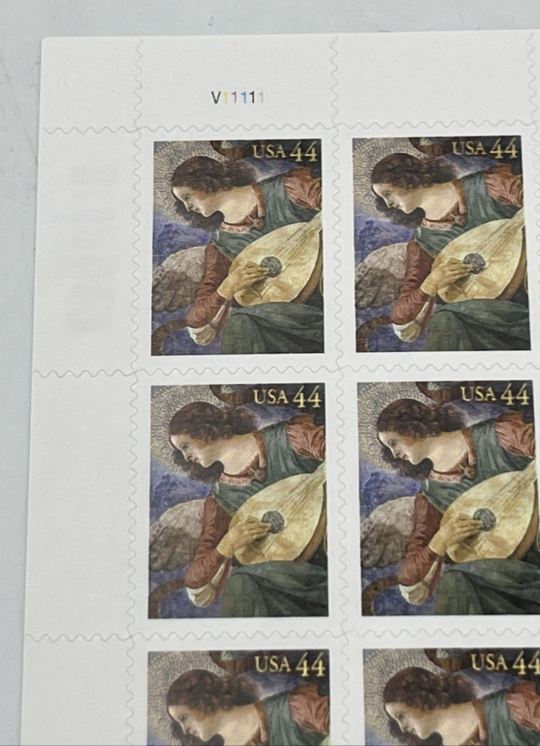 Scott #4477 44 cent Angel with Lute Sheet of 20 MNH