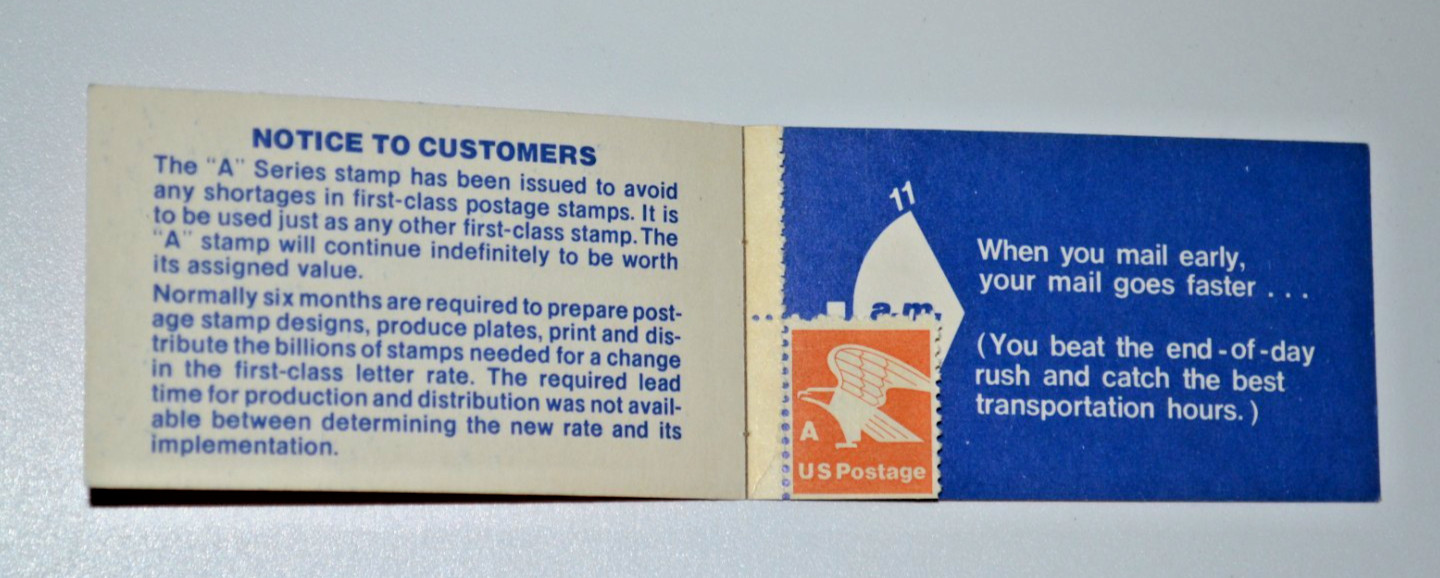 A series book of 1st class stamps from the 70’s (only 1 stamp in book)