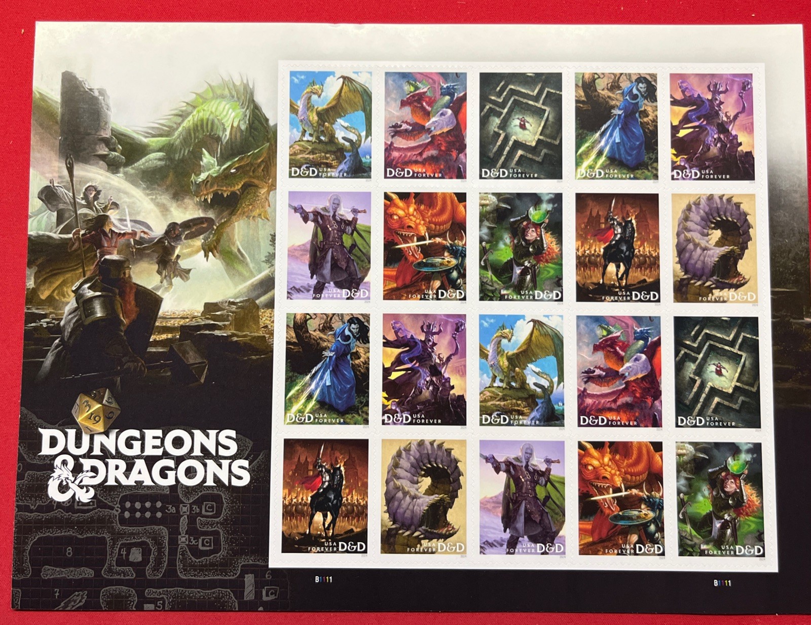 Dungeons and Dragons 2024 (Sheet of 20) First-Class Mail Forever Postage Stamps