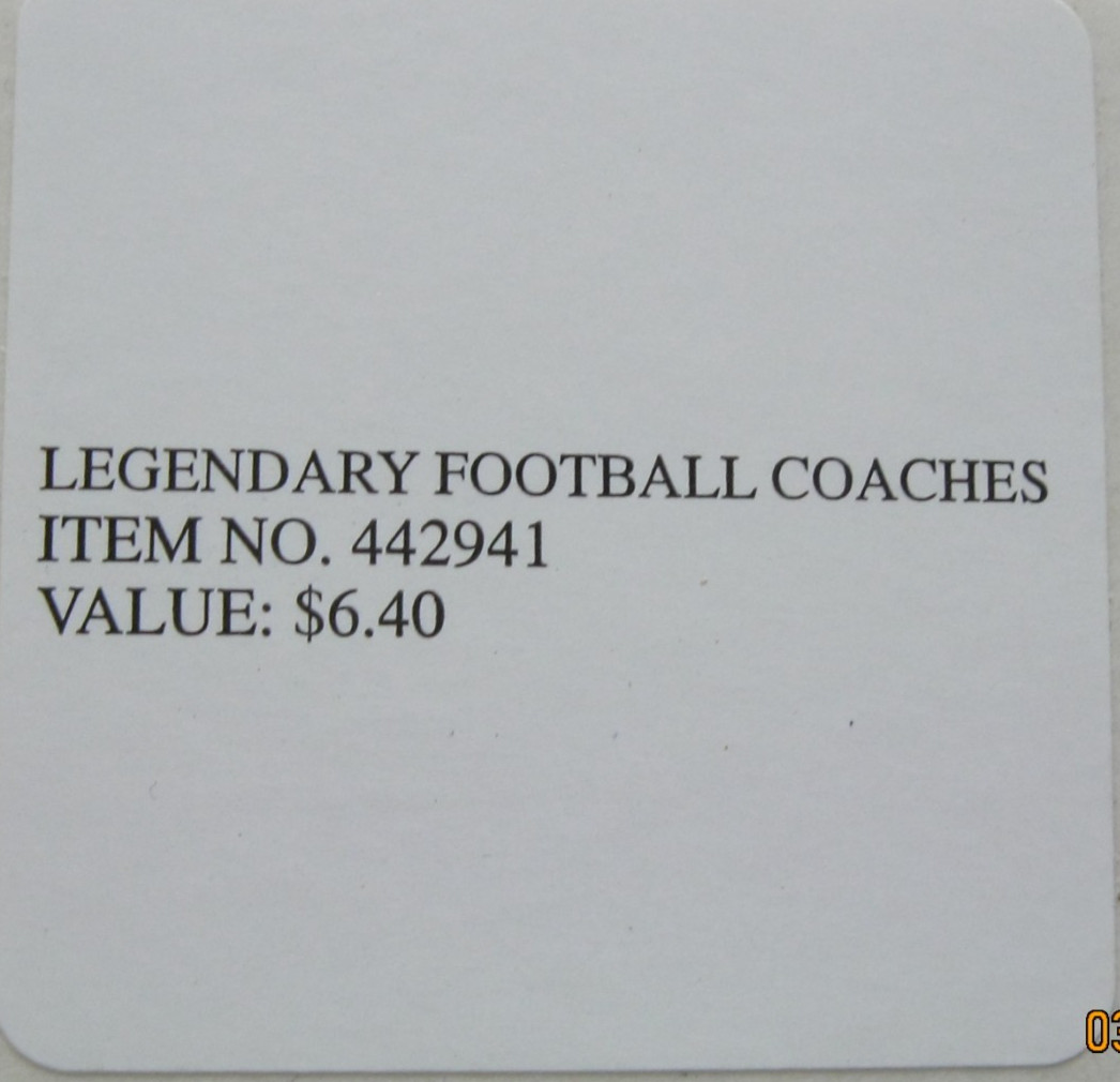 1996 LEGENDARY FOOTBALL COACHES UNCUT USPS PRESENTATION BLOCK OF 20 STAMPS