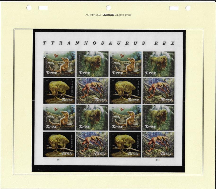 US SCOTT 5410 – 5413 SHEET OF 16 TYRANNOSAURUS STAMPS FOREVER MNH