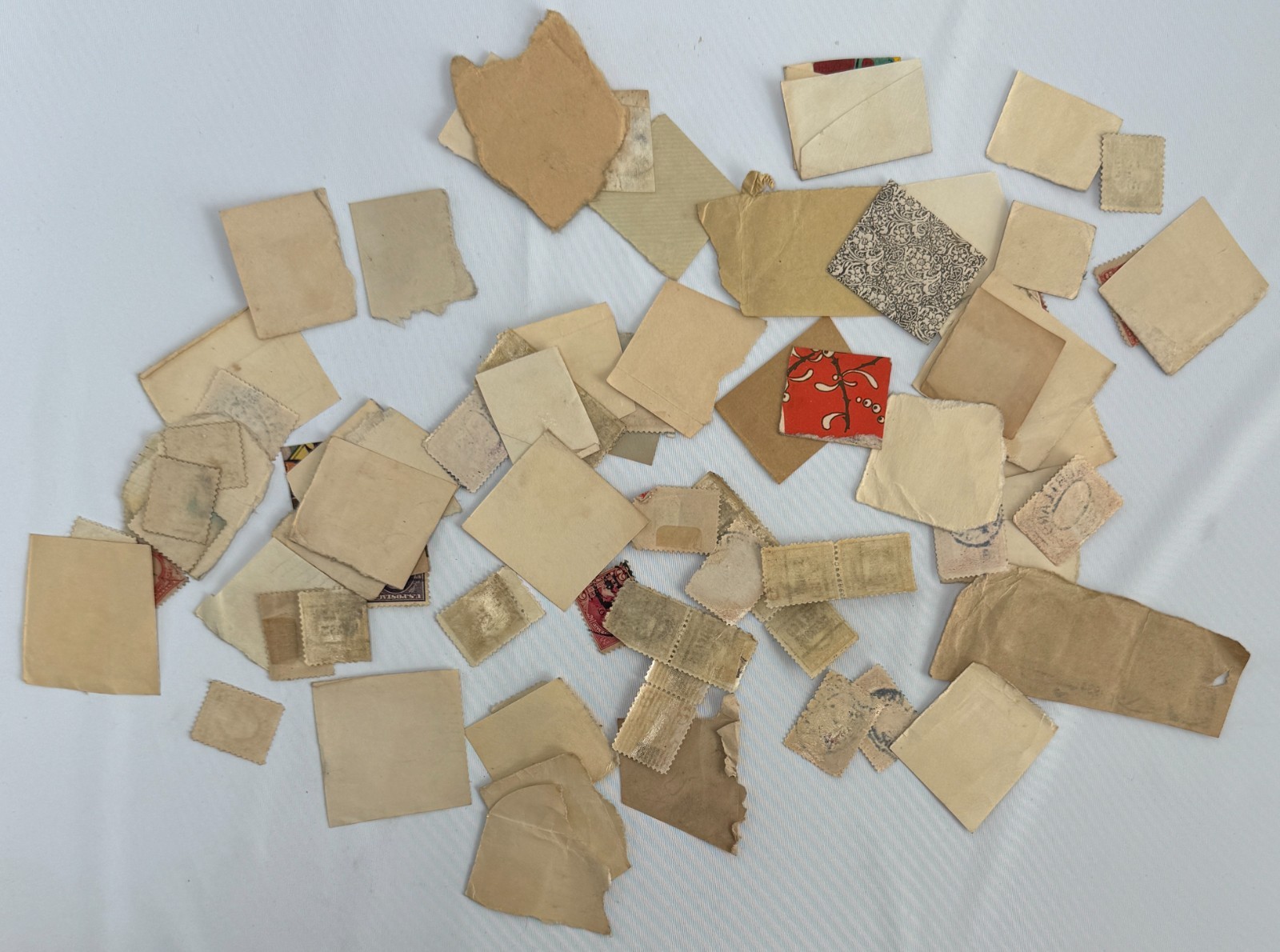 Vintage U.S. Postage Stamp Kiloware Lot on Paper Harding 1 half, Washington 2c