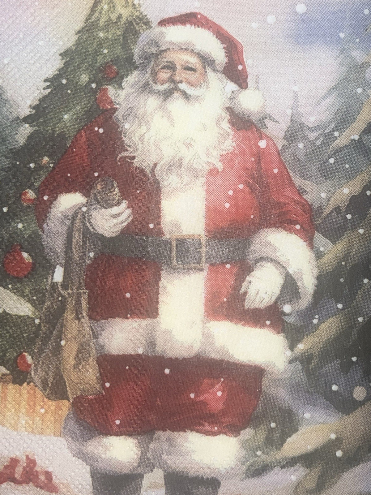 Three Individual paper dinner Decoupage napkins Santa Claus Christmas/star/trees