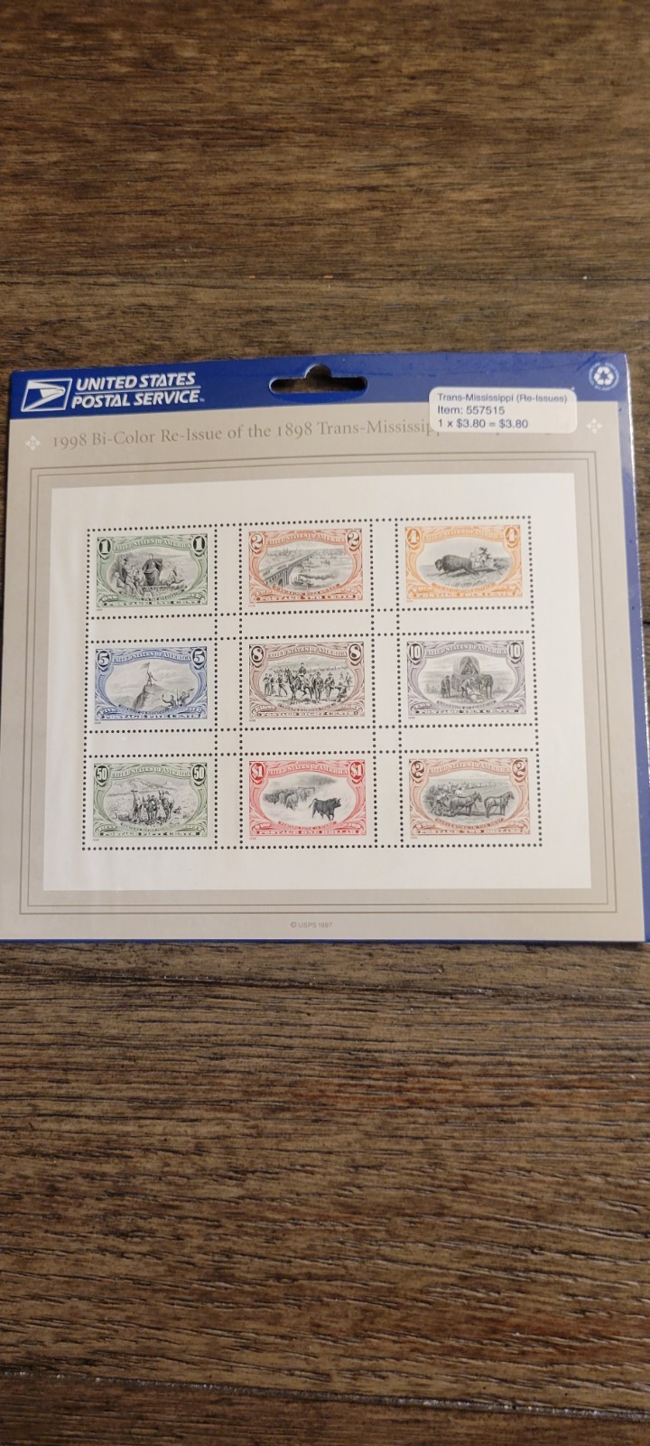 1998 Bi-color Re-Issue of the 1898 Trans Mississippi Stamp Designs Sealed