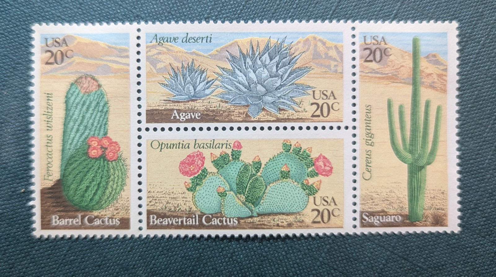 US 1942-1945 Cactus Postage 80c Stamps MNH Block