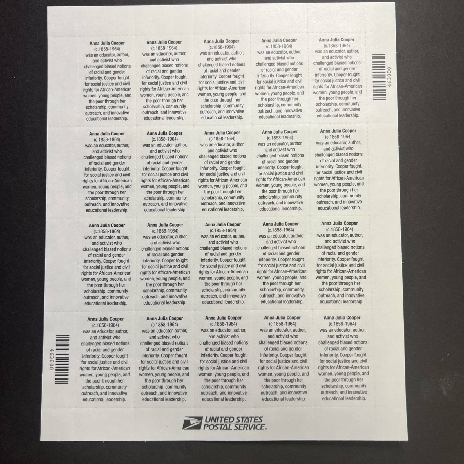 Scott # 4408 Black Heritage Anna Julia Cooper – USPS Postage Stamps 20 44 cent