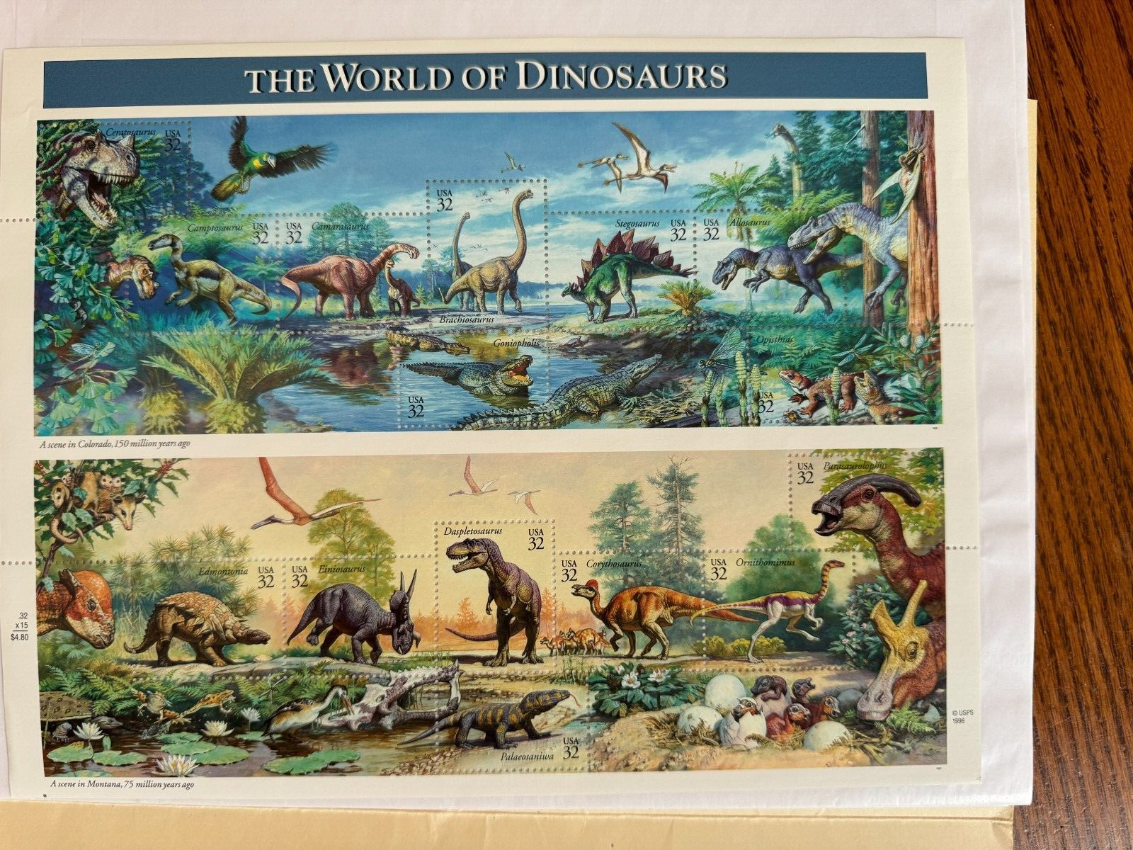 4 Sheets x 15 = 75 THE WORLD OF DINOSAURS 32¢ US Postage Stamps Sc # 3136 MNH