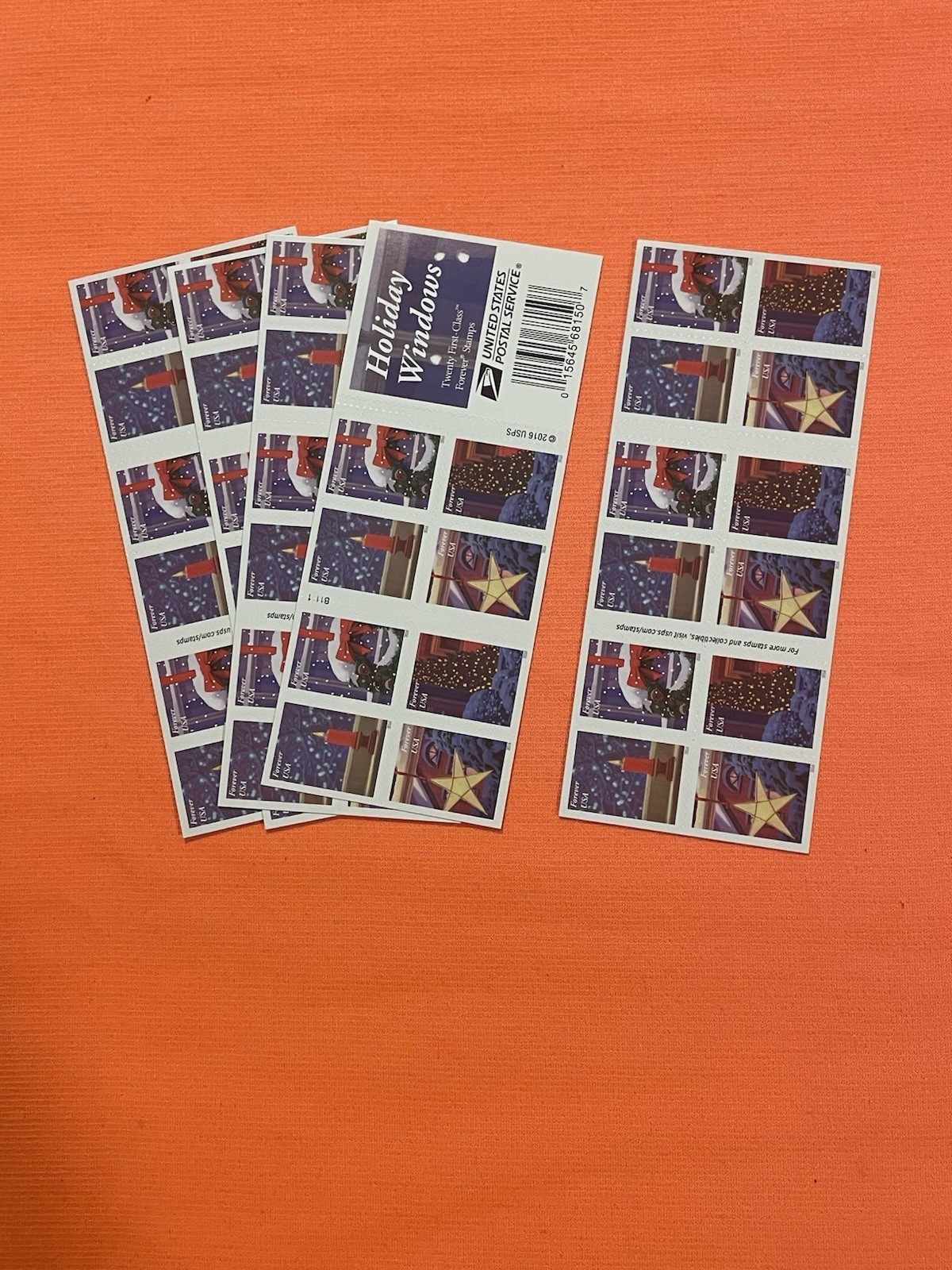 USPS Forever Stamps Holiday Windows (2016) Lot Of 5 Books (100) PCS Fav $78 MNH
