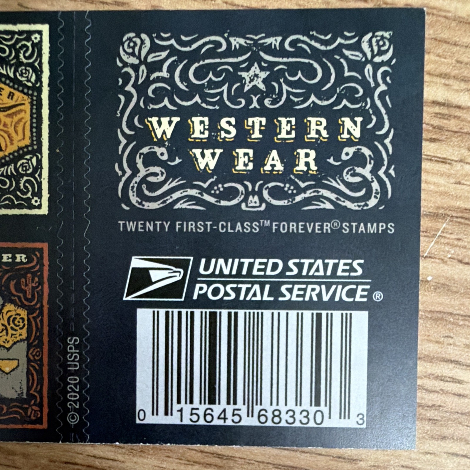 USPS Western Wear Forever Stamps Booklet of 20 Multicolor Mint Never Hinged