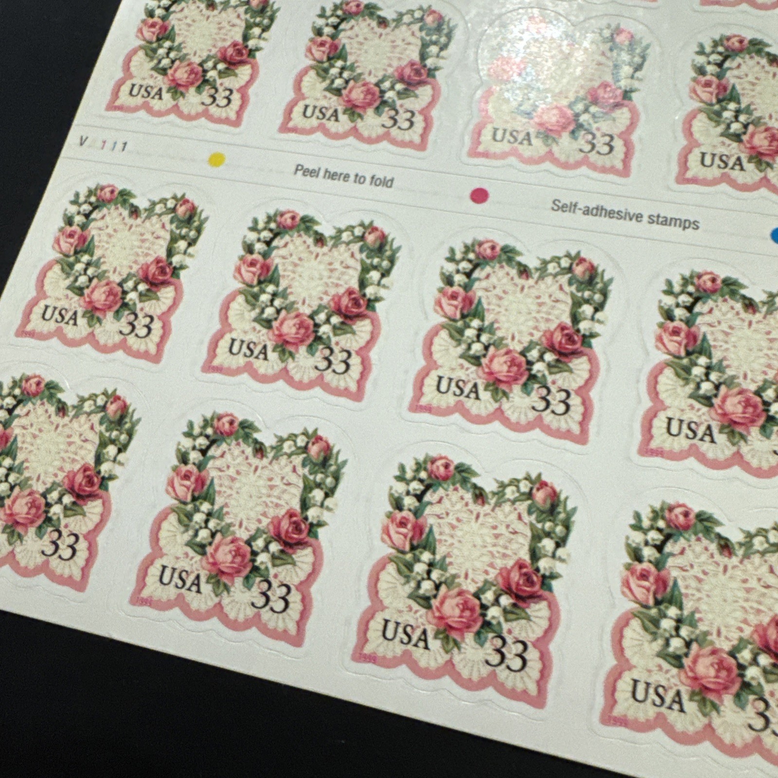 US Scott #3274a 33 Cent Victorian Love Heart Wreath Sheet of 20 MNH