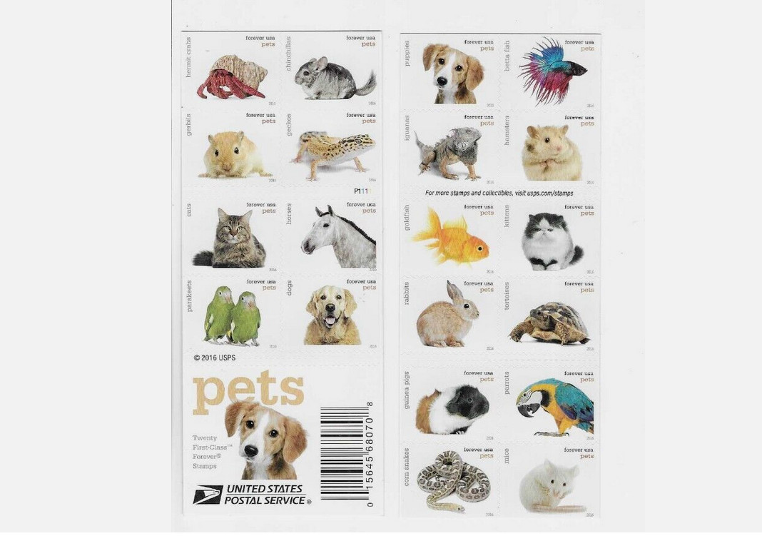160 Forever Stamps PETS 8 Booklets $116.80 Face Value US Postage Unused