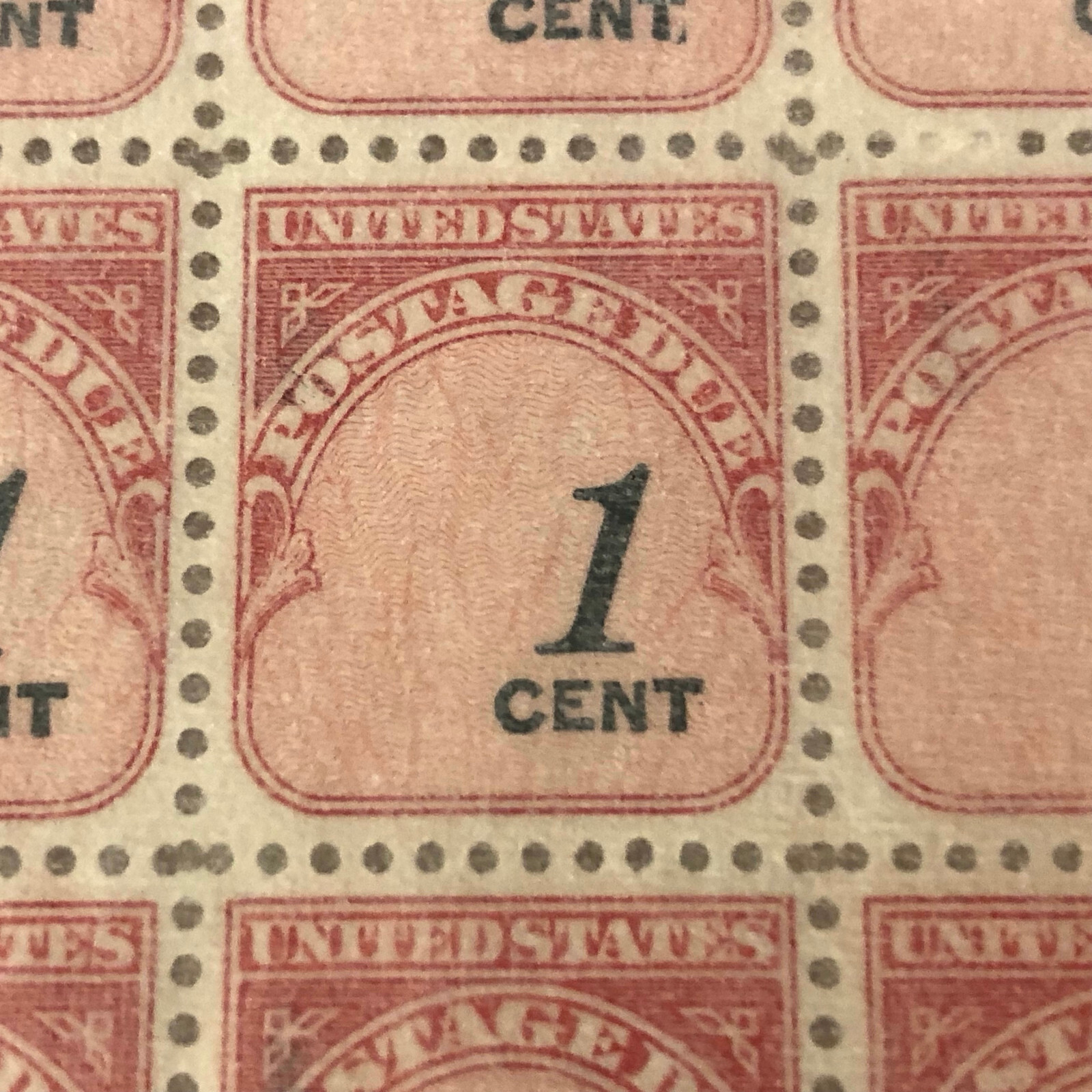 US Postage Due Stamps 1959 #J89 w/ black ink shift error – Full Sheet (100) MNH