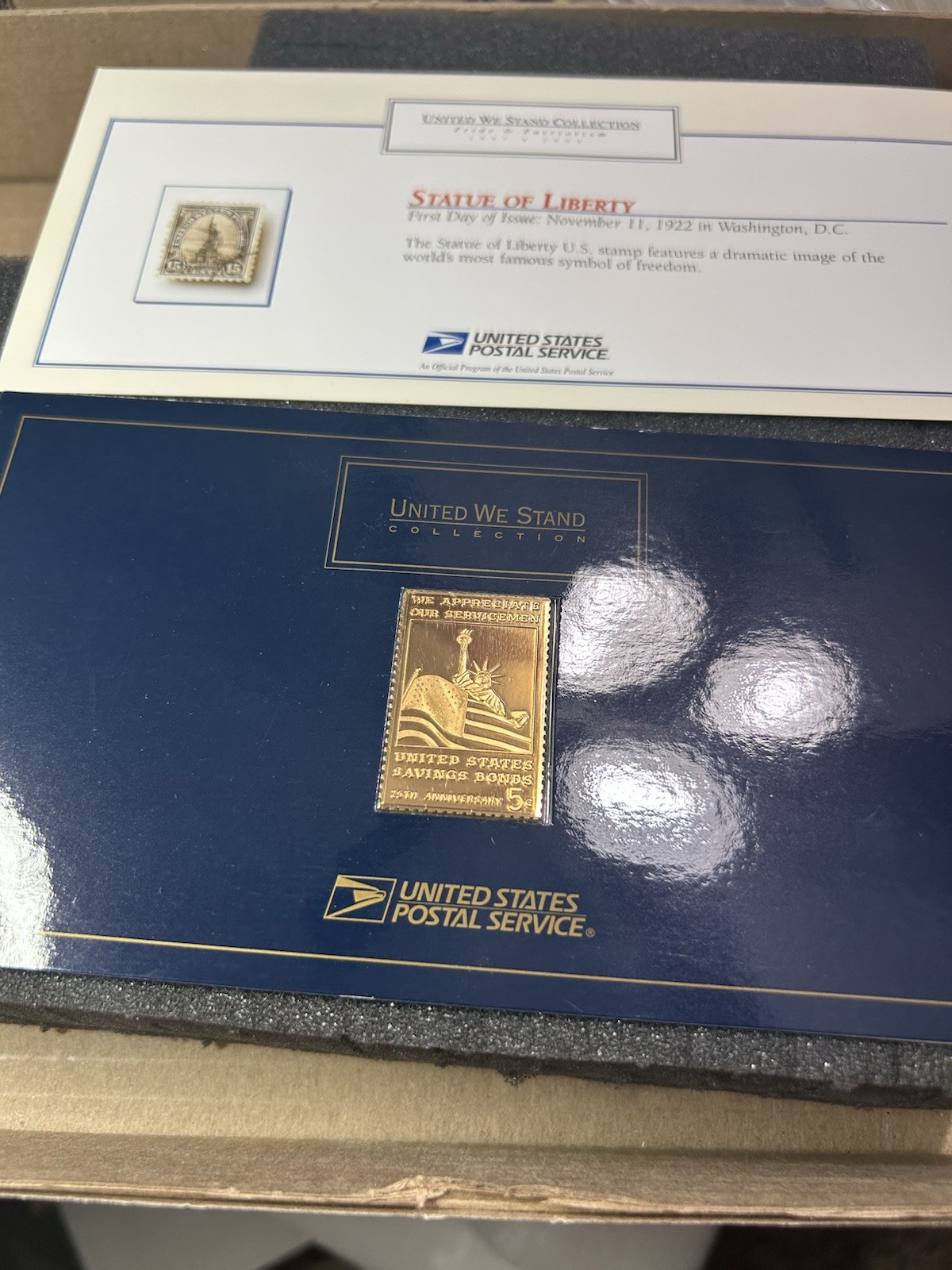 2002 USPS Gold Plated Silver Stamp 24EGP .999 Fine Silver Bar