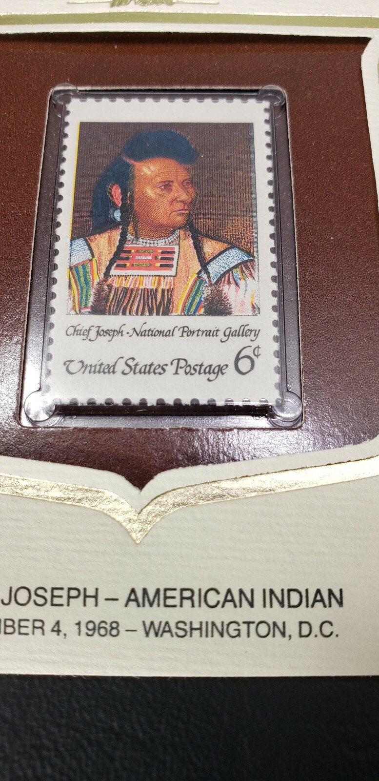 chief joseph american indian 6c stamp issued 1968 mint unused