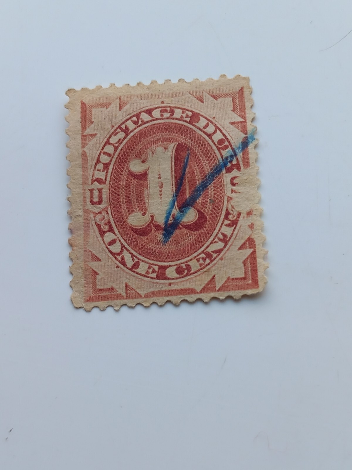 1884 1 CENT POSTAGE DUE RED/BROWN SCOTT J15 QUITE RARE.