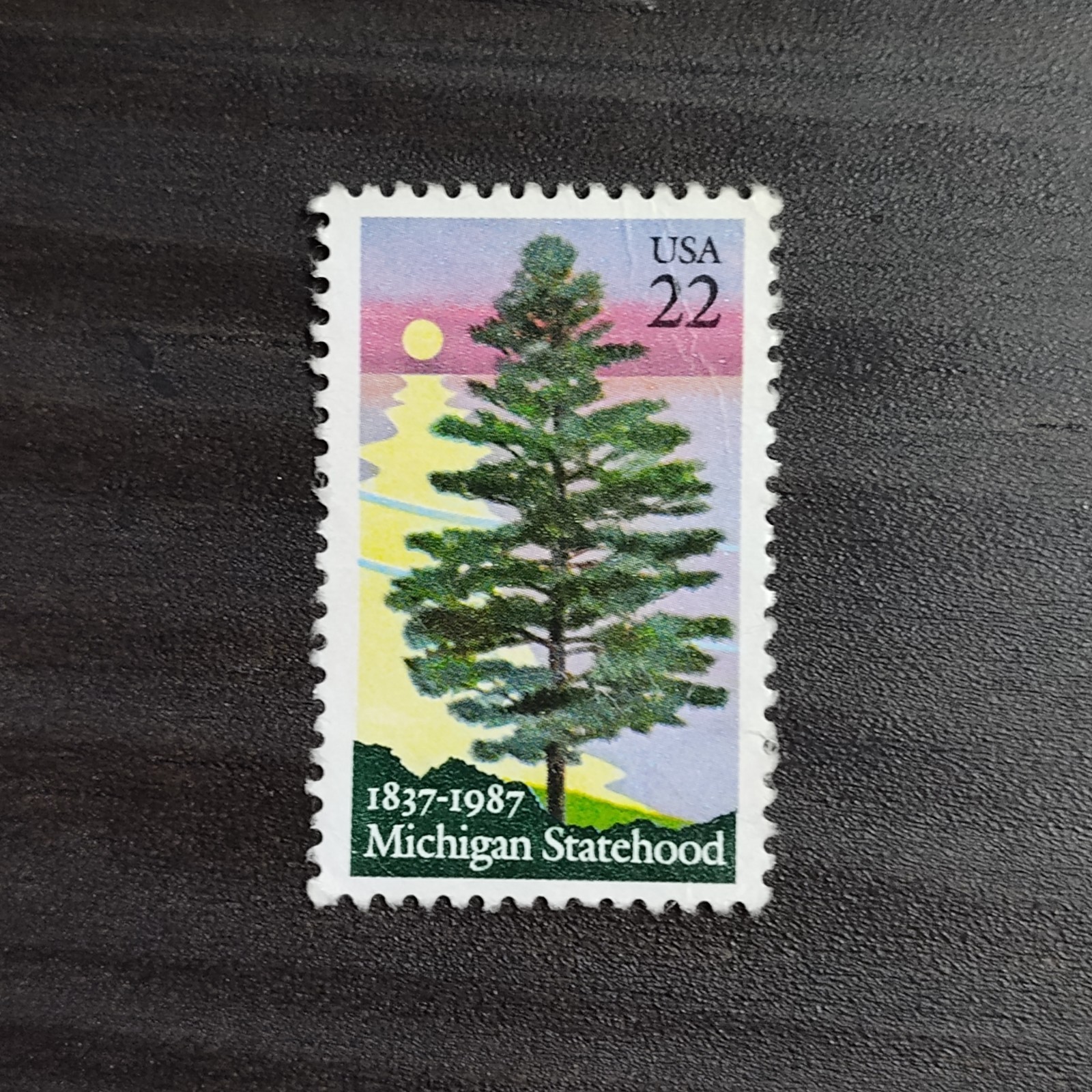 1987: 22 Cents, Michigan Statehood, Scott #2246 – Vintage USA Stamp