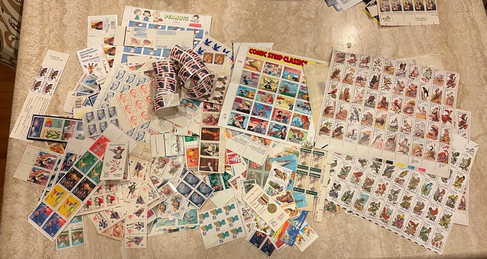US Stamp Lot 1C + Mix Unused Postage Sheet Booklet Over $450 FV Huge Variety