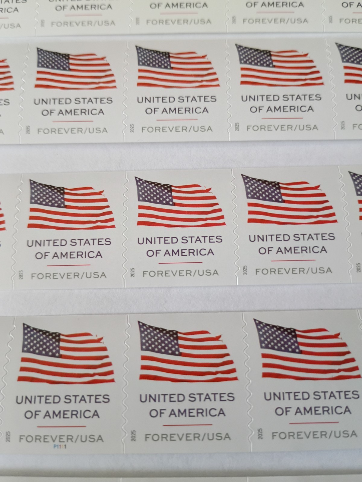 Sheet of 77 Genuine USPS Forever Stamps 2025 USA Flag Postage
