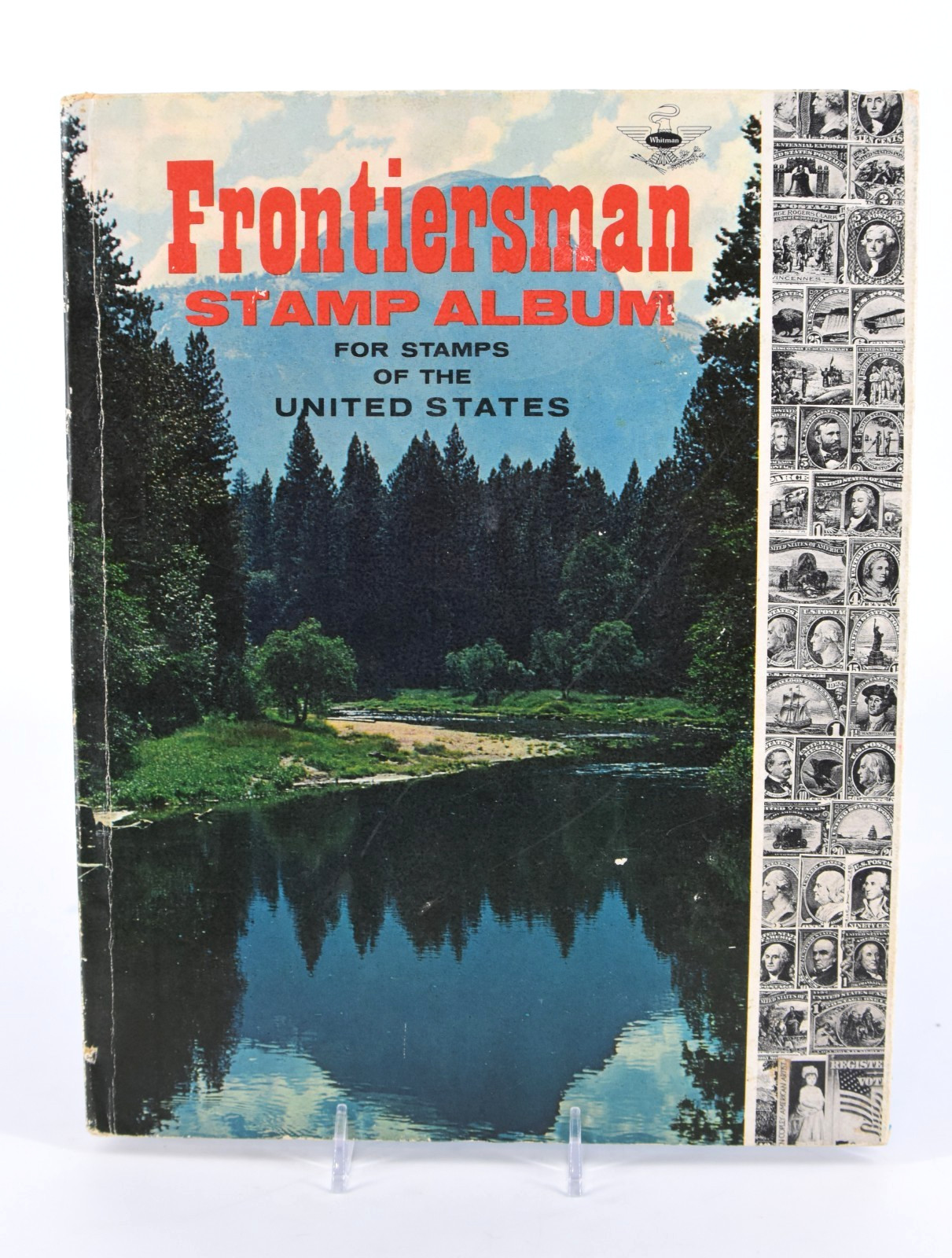 VTG FRONTIERSMAN STAMP ALBUM United States Stamps Whitman 1967 300+ Stamps