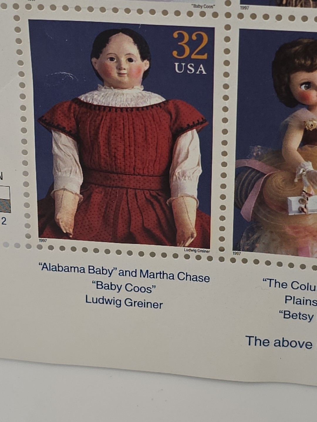 15 U.S. Postage Stamps CLASSIC AMERICAN DOLLS 1996 set Unused