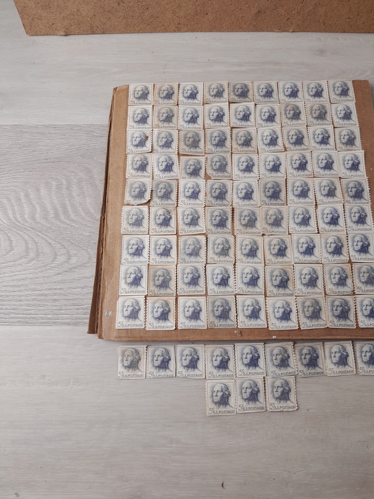 Lot 93 1960’s George Washington 5 Cent Rolled Postage Stamps Used Non-canelled