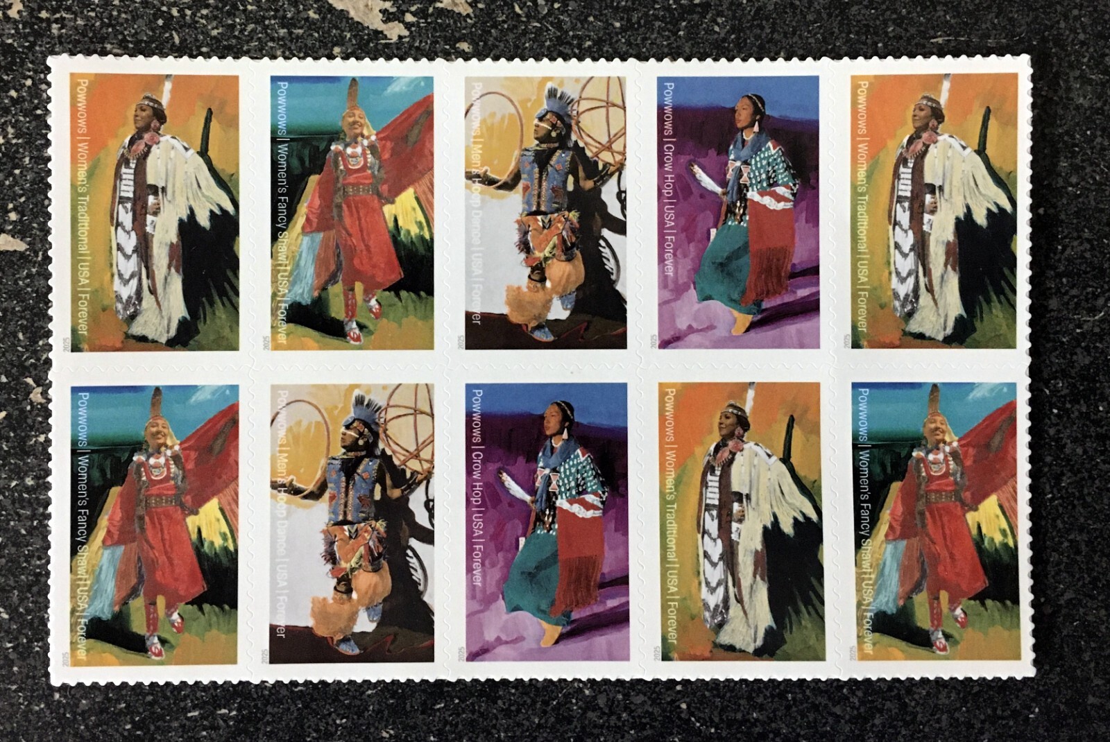 2025USA Forever – Powwows Native American Indian Culture Block of 10 From Sheet