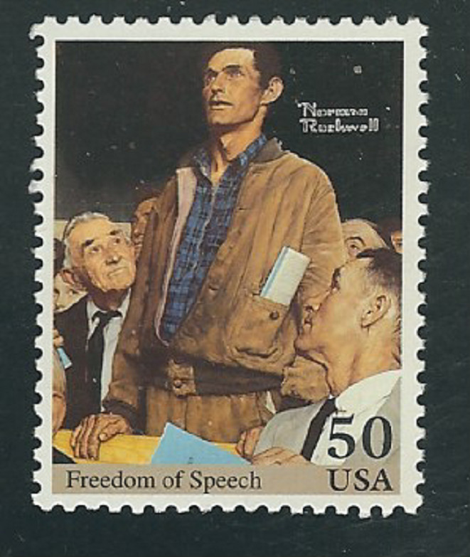 Scott #2840c…50 Cent…Norman Rockwell/Freedom Of Speech