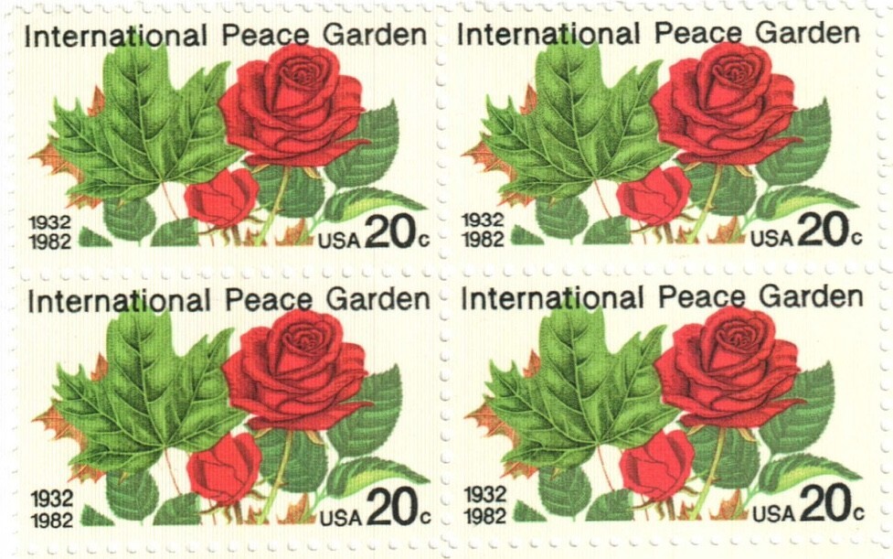 United States 20¢ International Peace Garden Postage Stamp #2014 x 100 singles