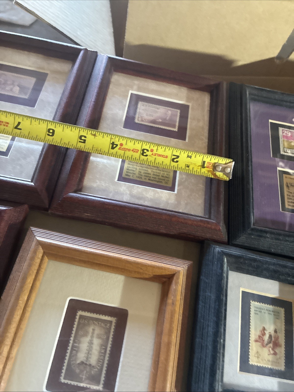 12 Framed Collectible Stamp Frames-Selling All Together-Good Subject Matter-nice