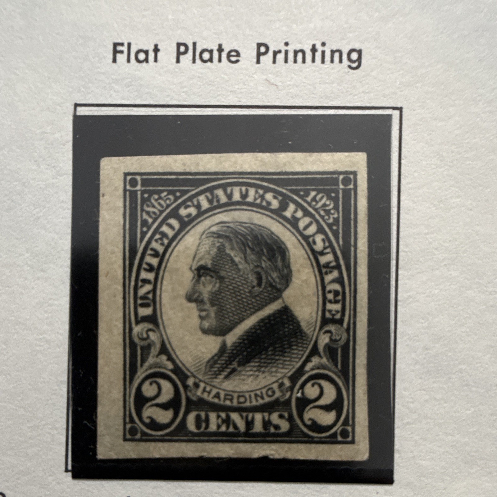 1923 Harding Memorial 2 Cent Stamp Black Flat Plate Printing Single MNH Sc #611