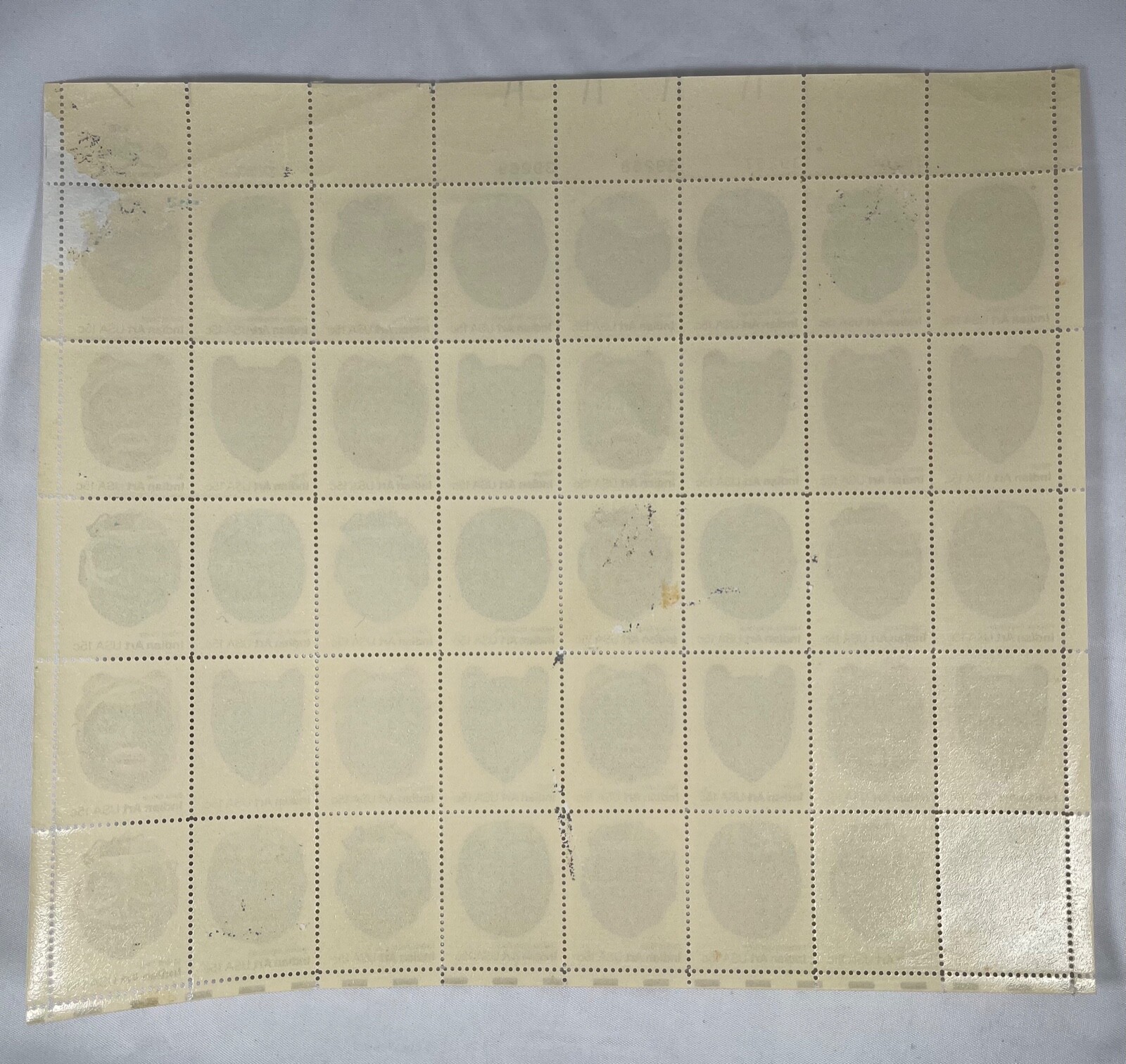 FULL SHEET 15 cent stamps # 1834-1837 Indian Art Native Indian Masks