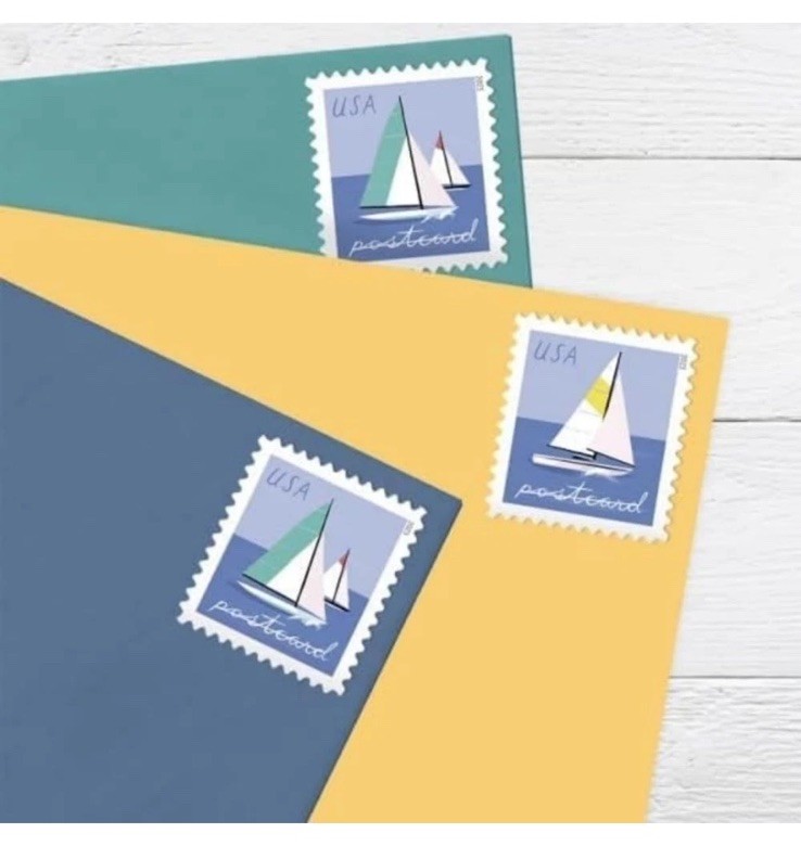 USPS Postcard 2022 Forever Postage Stamps Sailboats 5 Sheets of 20 Never Expire