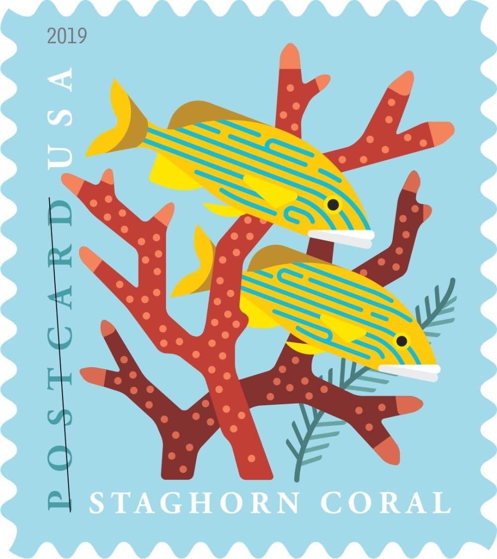 Coral Reefs Postcard Rate Sheet of 20 Stamps