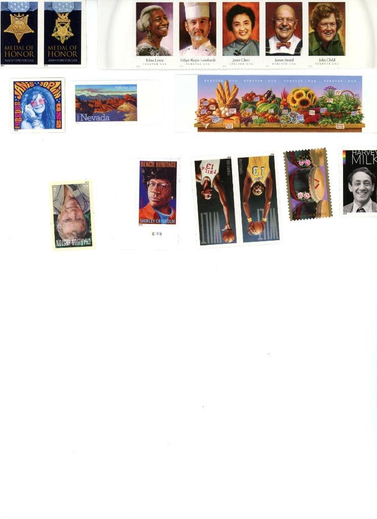 UNITED STATES 19 DIFFERENT 2014 FOREVER STAMPS (LOT 3057)