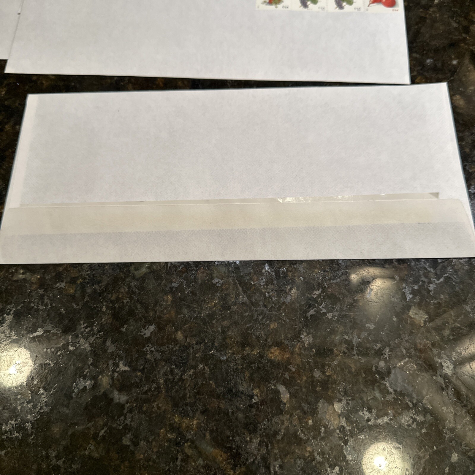 50 PRE-STAMPED #10 “PEEL & SEAL” SECURITY ENVELOPES w/TOTAL OF .63 CENTS ON EA
