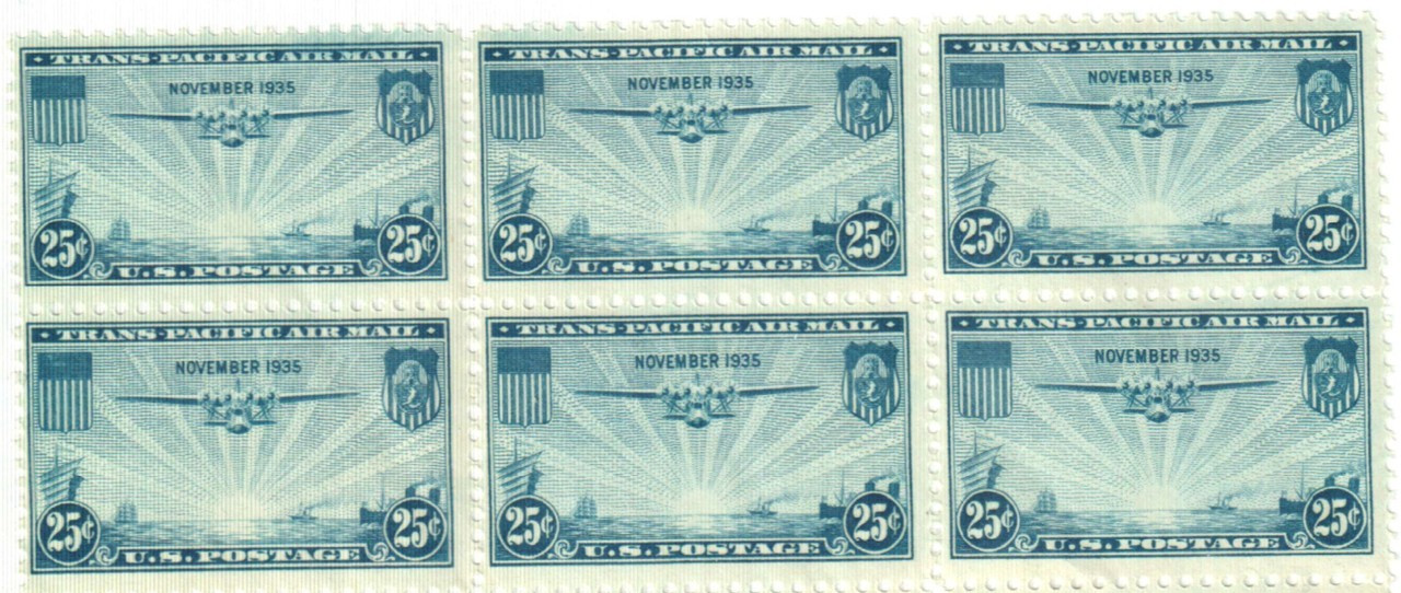 United States 25¢ Trans-Pacific China Clipper Postage Stamp #c20 x 100 Singles