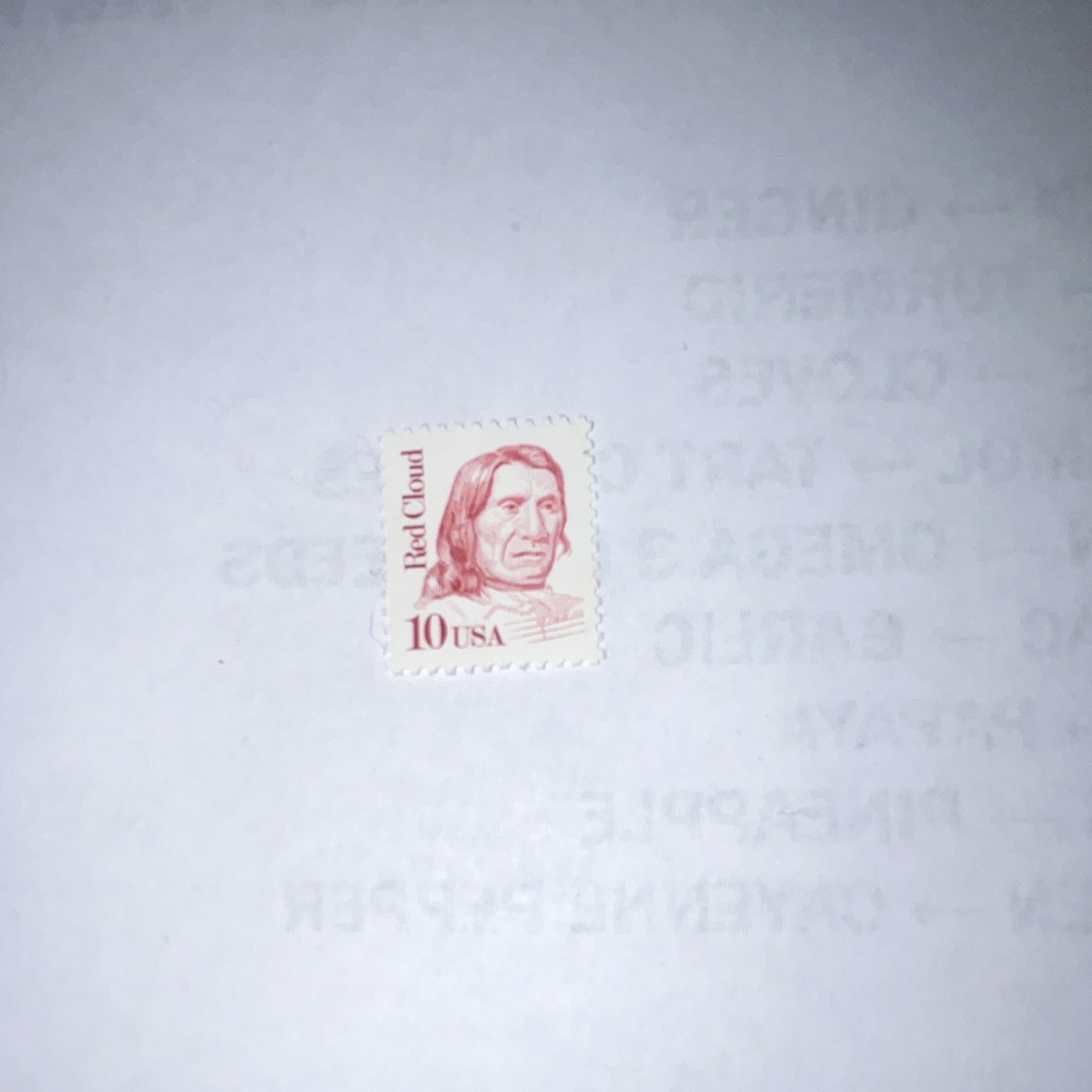 USA Red Cloud 10 Cent US Postage Stamp Single Mint Never Hinged (MNH)